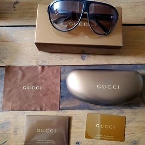 Gucci sunglasses.  Box, case, authentication card